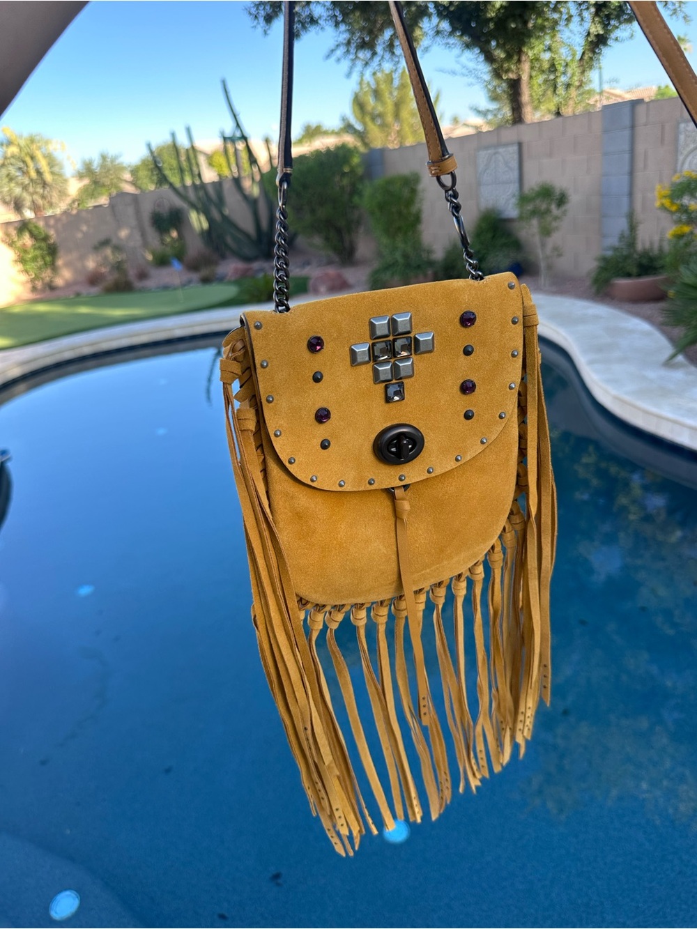 Gorgeous mustard fringe 1941 coach purse - Picture 11 of 11